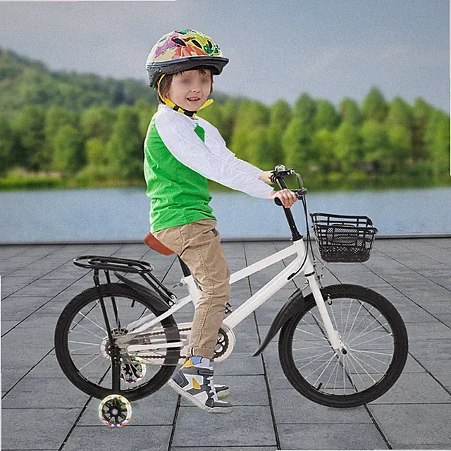 18 Inch Kids Bike With Training Wheels & Basket For 6-8 Years Old