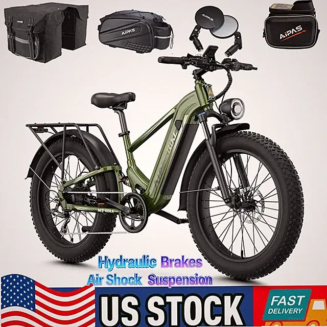 1800W Peak Power Electric Bike for Adults, 36MPH, 85-Mile Range 48V17.5Ah E-Bike